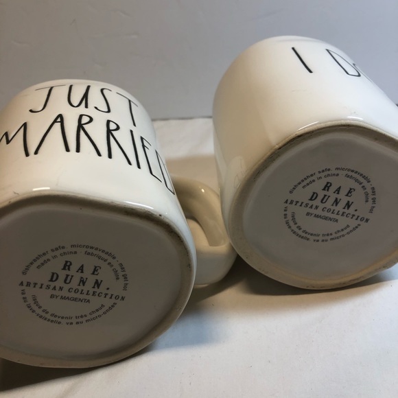 Rae Dunn Artesian Collection Mugs Just Married I Do Wedding - Picture 5 of 9